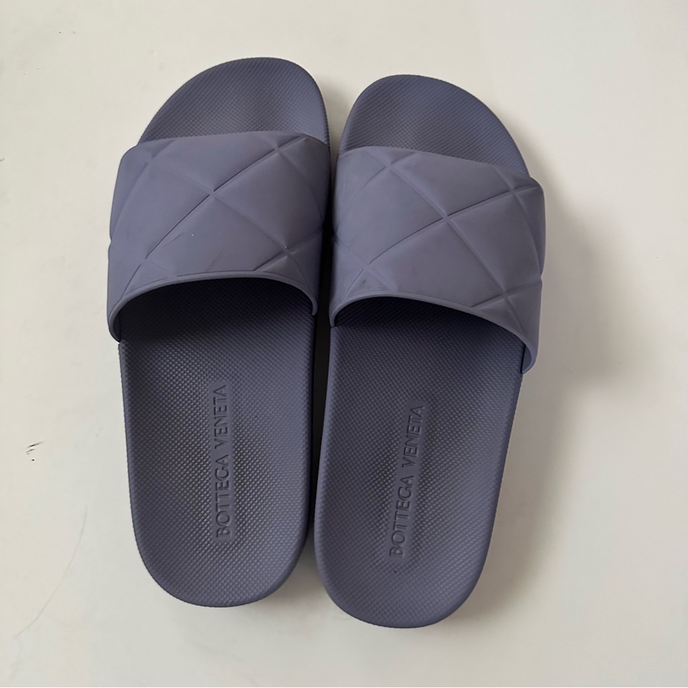 Bottega Veneta Lavender Quilted Rubber Slides Size 41